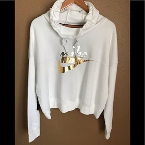 Metallic Nike cropped hoodie